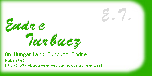 endre turbucz business card